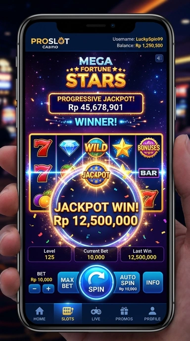Tampilan antarmuka pengguna Proslot yang sederhana.